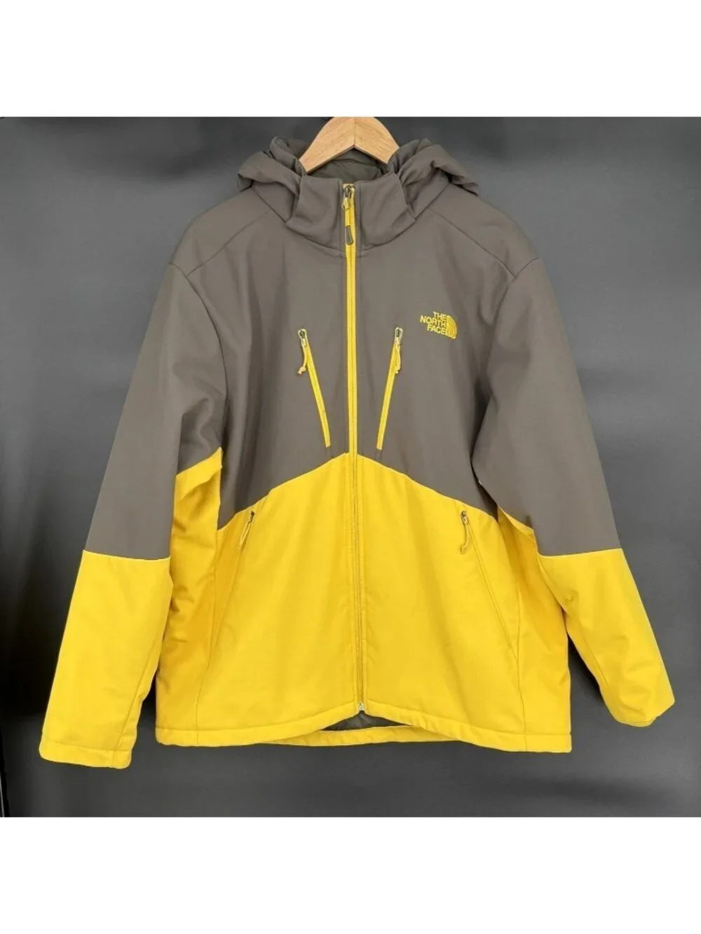 The North Face Men's Apex Elevation Jacket XL Yellow Gray Ski Primaloft Hooded